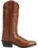Image #2 - Old West Men's Smooth Leather Western Boots - Round Toe, Tan, hi-res