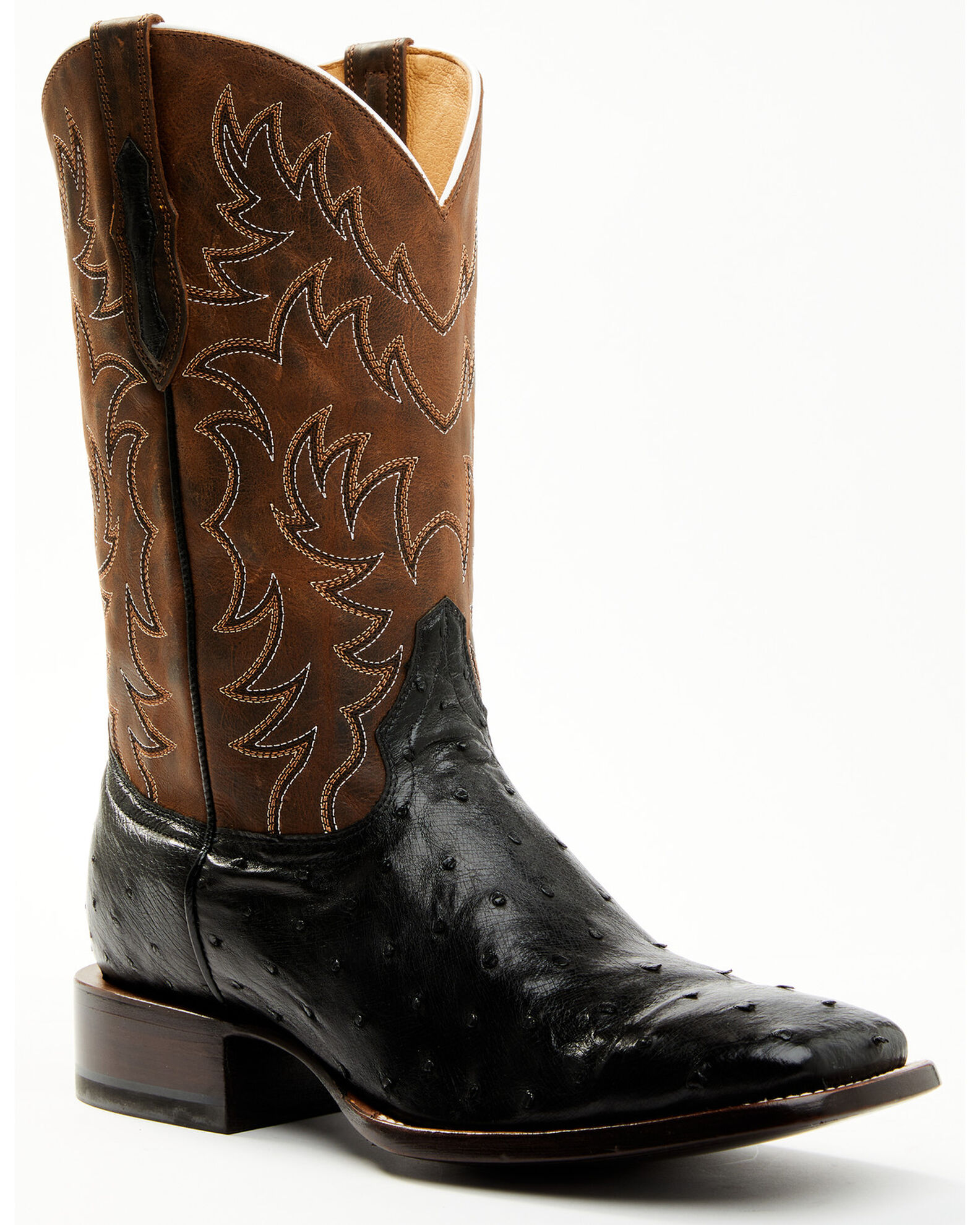 Black ostrich skin boots online