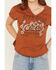 Image #3 - Shyanne Women's Open Road V Neck Graphic Tee, Caramel, hi-res
