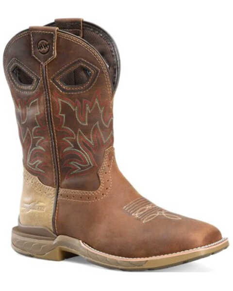 Image #1 - Double H Men's Veil Roper Western Boots - Broad Square Toe, Brown, hi-res