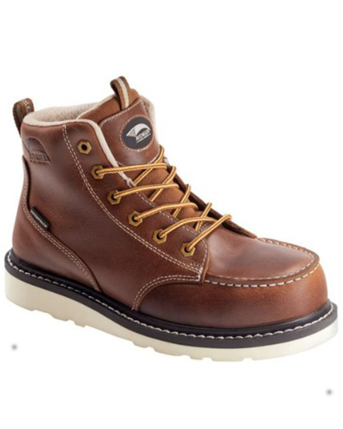 Image #1 - Avenger Men's Wedge 6" Mid Waterproof Lace-Up Work Boots - Carbon Nanofiber Toe, Brown, hi-res