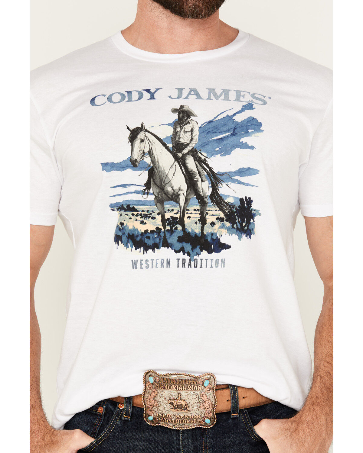 Image #3 - Cody James Men's Western Tradition Cowboy Short Sleeve Graphic T-Shirt, White, hi-res