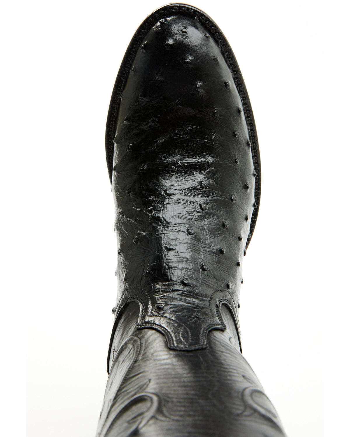 Image #6 - Tony Lama Men's Exotic Full-Quill Ostrich Western Boots - Round Toe, Black, hi-res