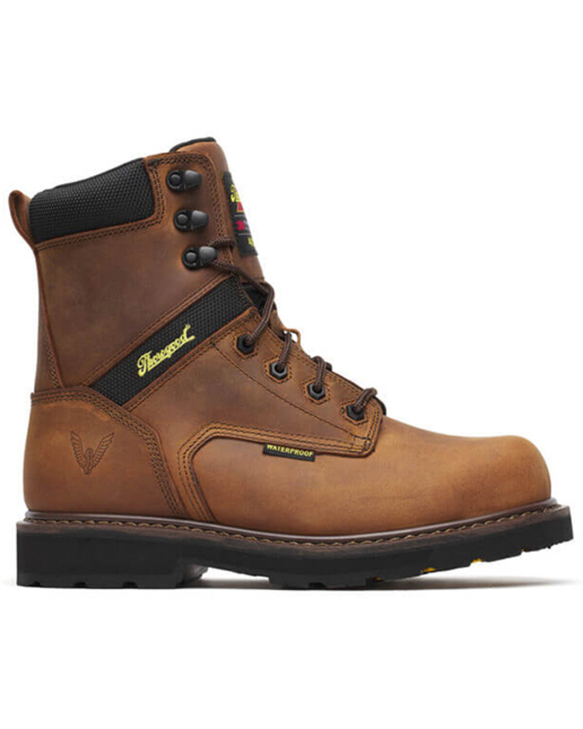 Image #2 - Thorogood Men's Jobsite Series 8" Crazy Horse Waterproof Insulated Work Boots - Composite Toe, Brown, hi-res