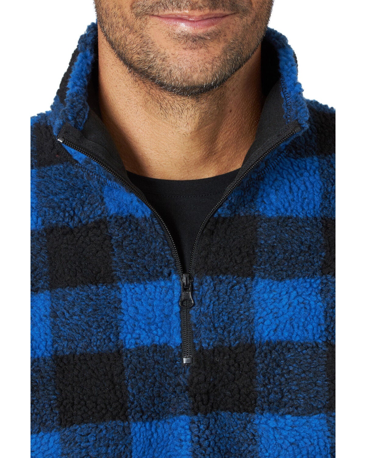plaid half zip pullover
