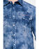 Image #4 - Rock & Roll Denim Men's Spray Washed Satin Plaid Long Sleeve Western Shirt, Blue, hi-res