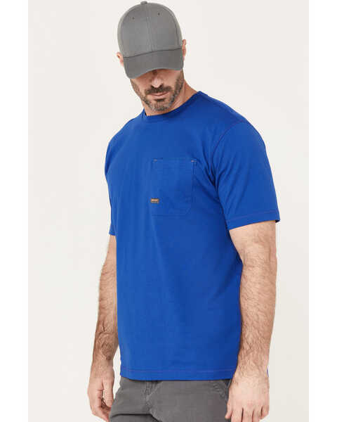 Image #2 - Ariat Men's Rebar Workman Born For This Short Sleeve T-Shirt, Royal Blue, hi-res