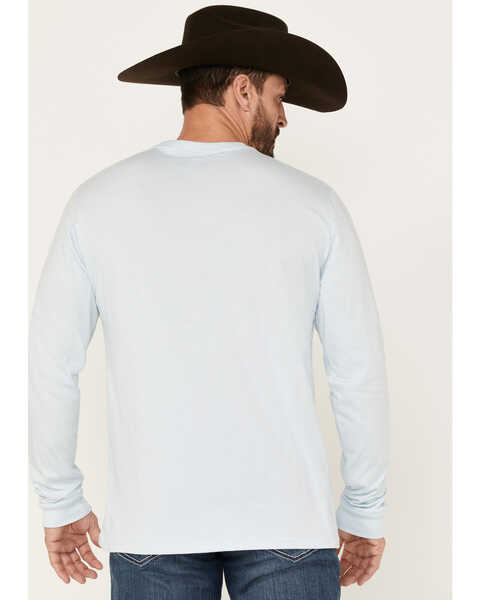 Image #4 - Wrangler Men's American Denim Long Sleeve T-Shirt, Light Blue, hi-res