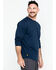 Hawx Men's Navy Logo Crew Long Sleeve Work T-Shirt - Big , Navy, hi-res
