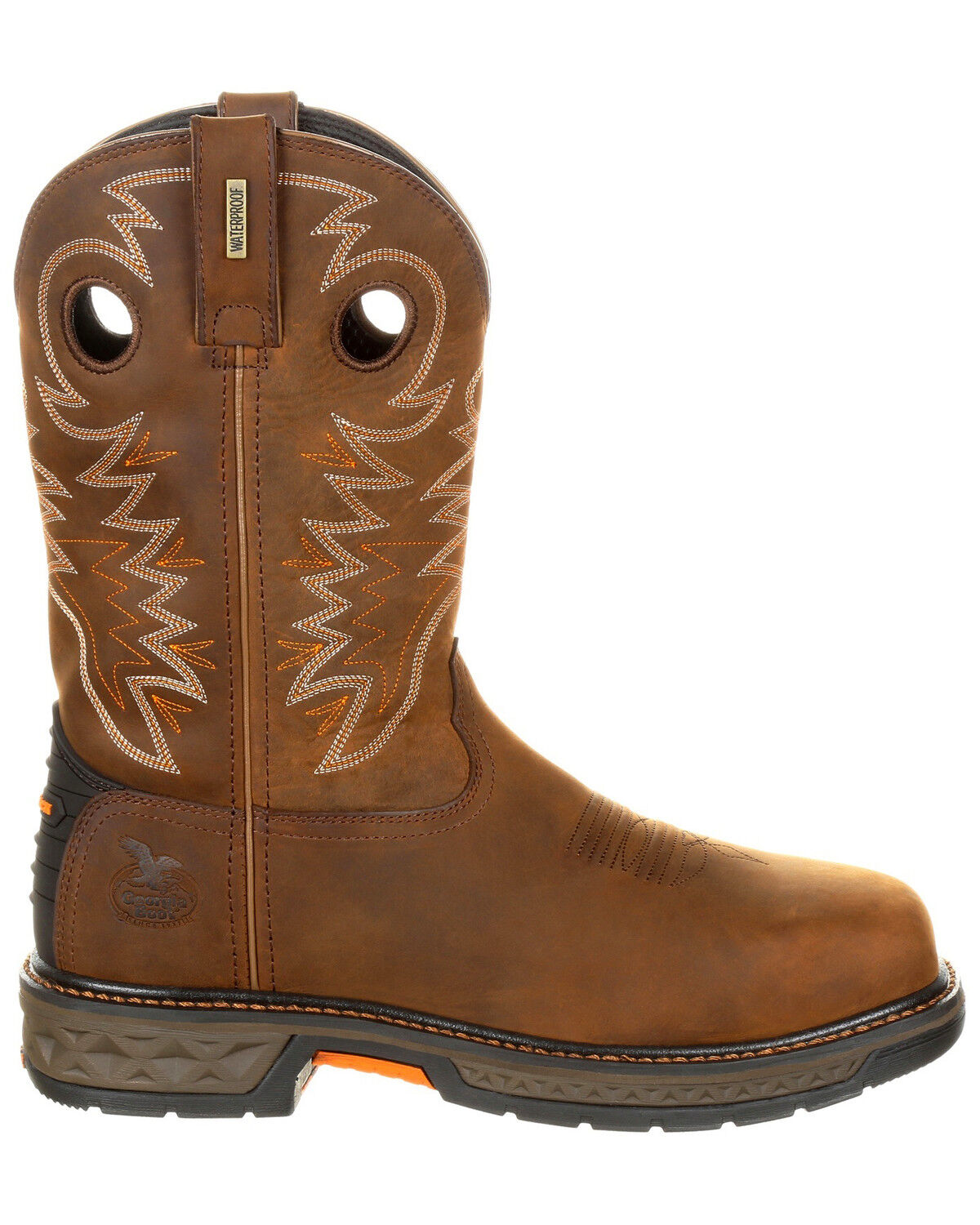 Image #2 - Georgia Boot Men's Carbo-Tec LT Waterproof Western Work Boots - Alloy Toe, Brown, hi-res