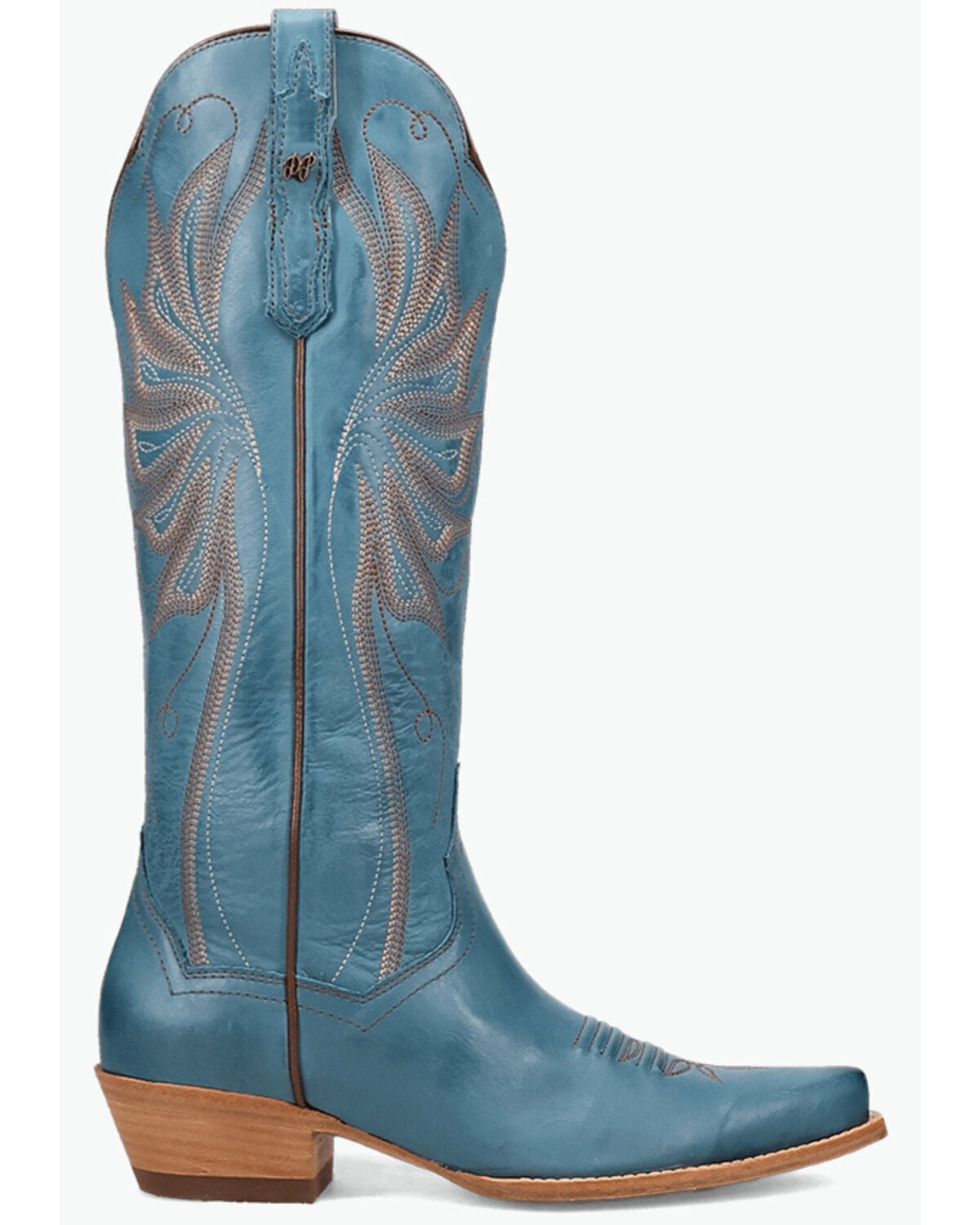 Image #2 - Dan Post Women's Grace Tall Western Boots - Snip Toe, Blue, hi-res
