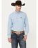 Image #1 - Wrangler Men's Solid Long Sleeve Snap Performance Western Shirt, Blue, hi-res
