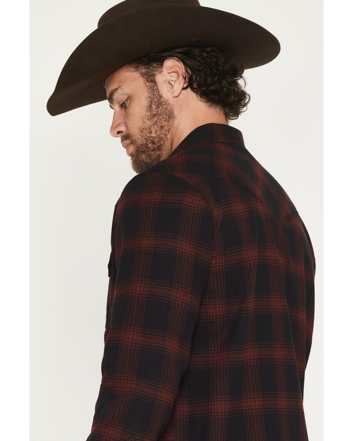 Image #2 - Moonshine Spirit&reg; Men's Hunter Plaid Print Long Sleeve Snap Flannel Shirt, Black, hi-res
