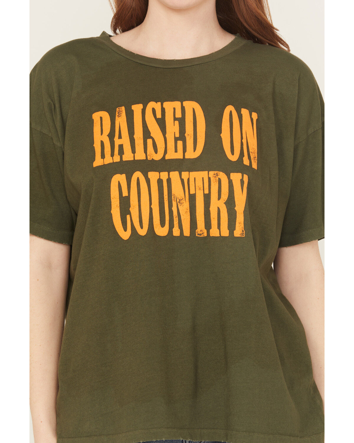 Image #3 - Day Dreamer Women's Raised On Country Short Sleeve Graphic Tee, Green, hi-res
