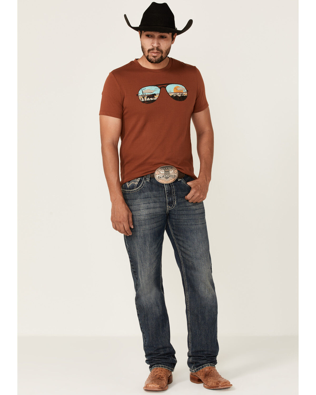 Image #2 - Dale Brisby Men's Sunglasses Graphic Short Sleeve Tee, Rust Copper, hi-res