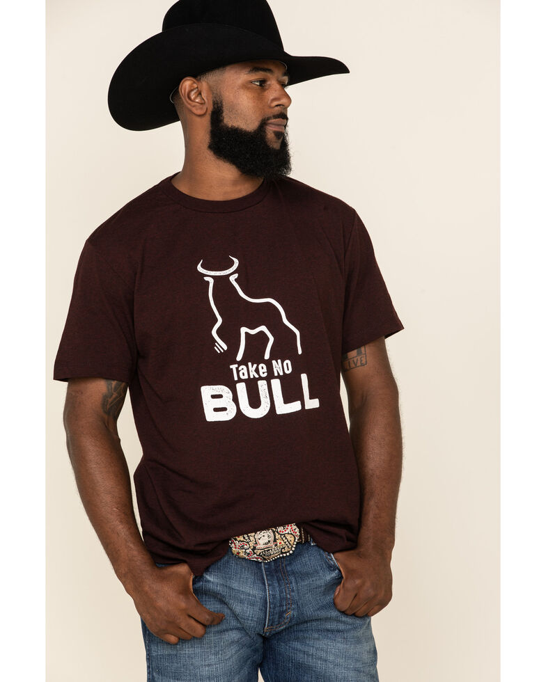 Cody James Men's Take No Bull Graphic Short Sleeve T-Shirt , Burgundy, hi-res
