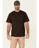 Image #1 - Hawx Men's Solid Dark Brown Forge Short Sleeve Work Pocket T-Shirt - Tall , Dark Brown, hi-res