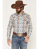 Image #1 - RANK 45&reg; Men's Warrior RODEOTEK&trade; Southwestern Print Long Sleeve Snap Western Shirt, Cream, hi-res