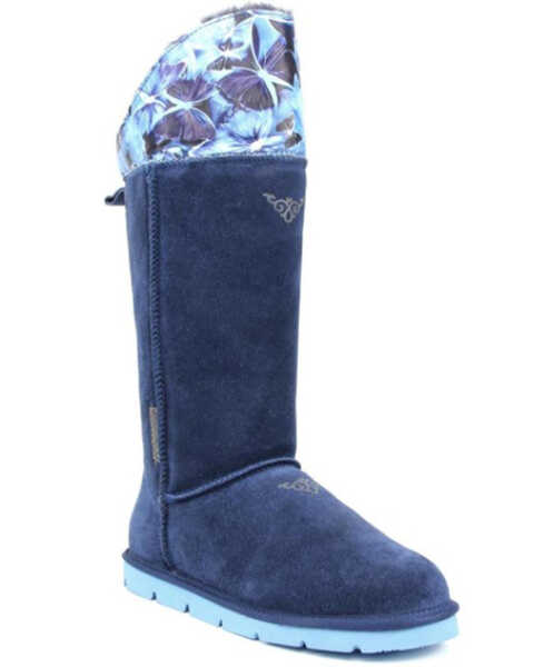 Image #1 - Superlamb Women's Foldable Cuff Pull On Casual Boots - Round Toe, Blue, hi-res