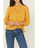 Image #3 - Cleo + Wolf Women's Floral Embroidered Long Sleeve Peasant Top, Yellow, hi-res