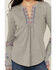 Image #3 - Roper Women's Floral Embroidered Long Sleeve Shirt, Grey, hi-res
