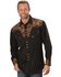 Image #1 - Scully Floral Embroidered Western Shirt, Black, hi-res