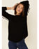 Wishlist Women's Black Tassle Trim Long Sleeve Top , Black, hi-res