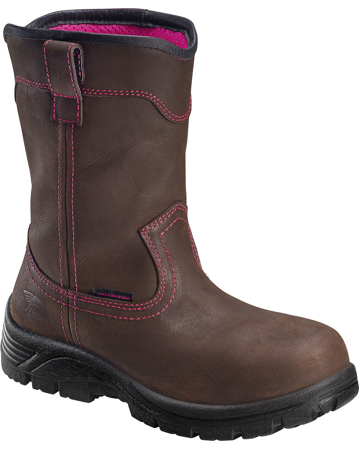 Image #1 - Avenger Women's Waterproof Wellington Work Boots - Composite Toe, Brown, hi-res