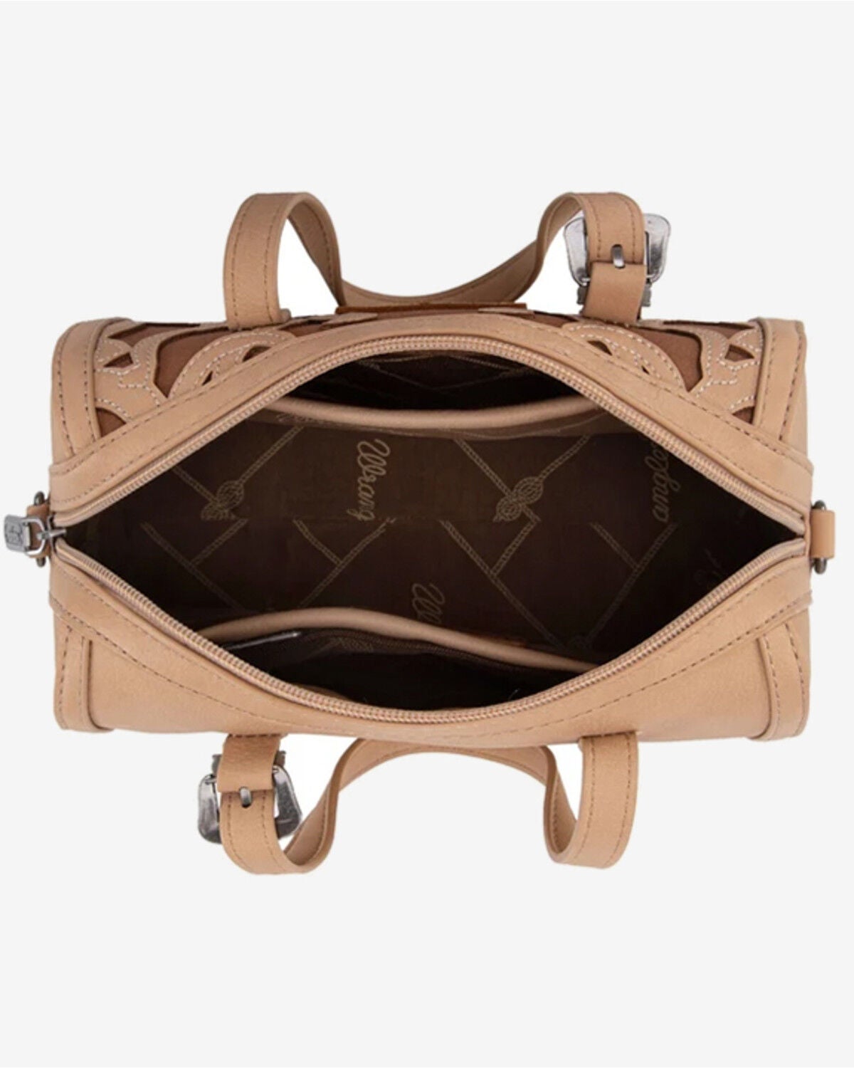 Image #2 - Wrangler Women's Horseshoe Cutout Mini Boston Crossbody Bag, Khaki, hi-res