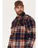 Image #2 - Dakota Grizzly Sherpa Lined Wool Shacket, Blue/red, hi-res