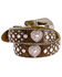 Image #2 - Nocona Belt Co. Girls' Heart Concho Croc Print Leather Belt - 18-26, Brown, hi-res