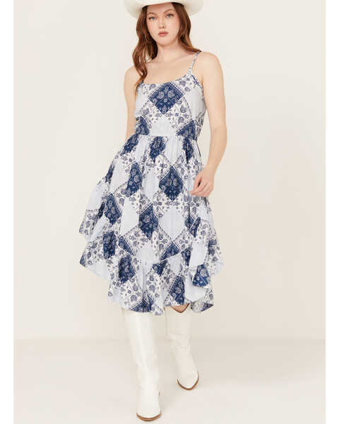 Wrangler Retro Women's Paisley Print Midi Dress , Light Blue, hi-res