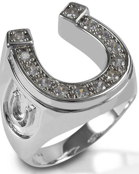 Image #1 -  Kelly Herd Men's Horseshoe Ring , Silver, hi-res