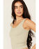 Image #2 - Fornia Women's Solid Lace Trim Sleeveless Cropped Tank Top, Mint, hi-res