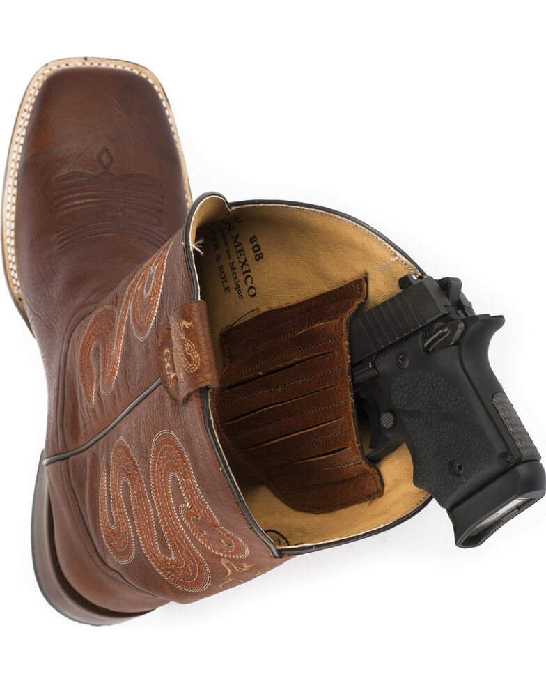 Roper Men's Brown Conceal Carry Pocket Pierce Boots - Square Toe , Brown, hi-res