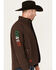 Image #2 - Cowboy Hardware Men's Mexico Flag Bull Softshell Zip Jacket, Chocolate, hi-res