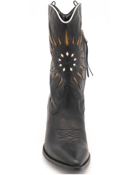 Image #4 - Golo Women's Contrasting Sun Western Boots - Pointed Toe, Black, hi-res