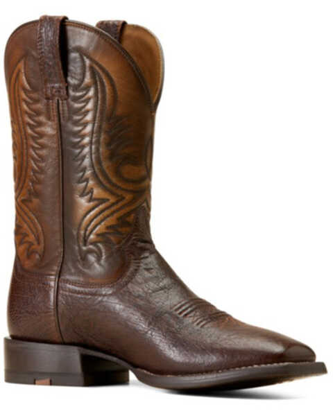 Ariat Men's Paxton Pro Exotic Ostrich Western Boots - Broad Square Toe, Brown, hi-res