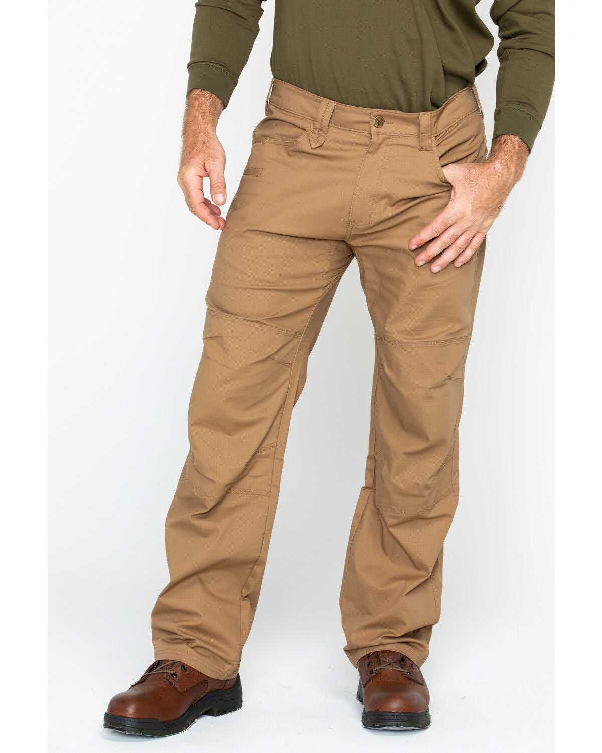 Image #1 - Hawx Men's Stretch Ripstop Utility Work Pants, Brown, hi-res