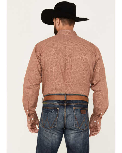Image #4 - Cinch Men's Floral Geo Print Long Sleeve Button-Down Western Shirt, Brown, hi-res