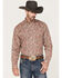 Image #1 - Stetson Men's Paisley Print Long Sleeve Button Down Western Shirt , Red, hi-res