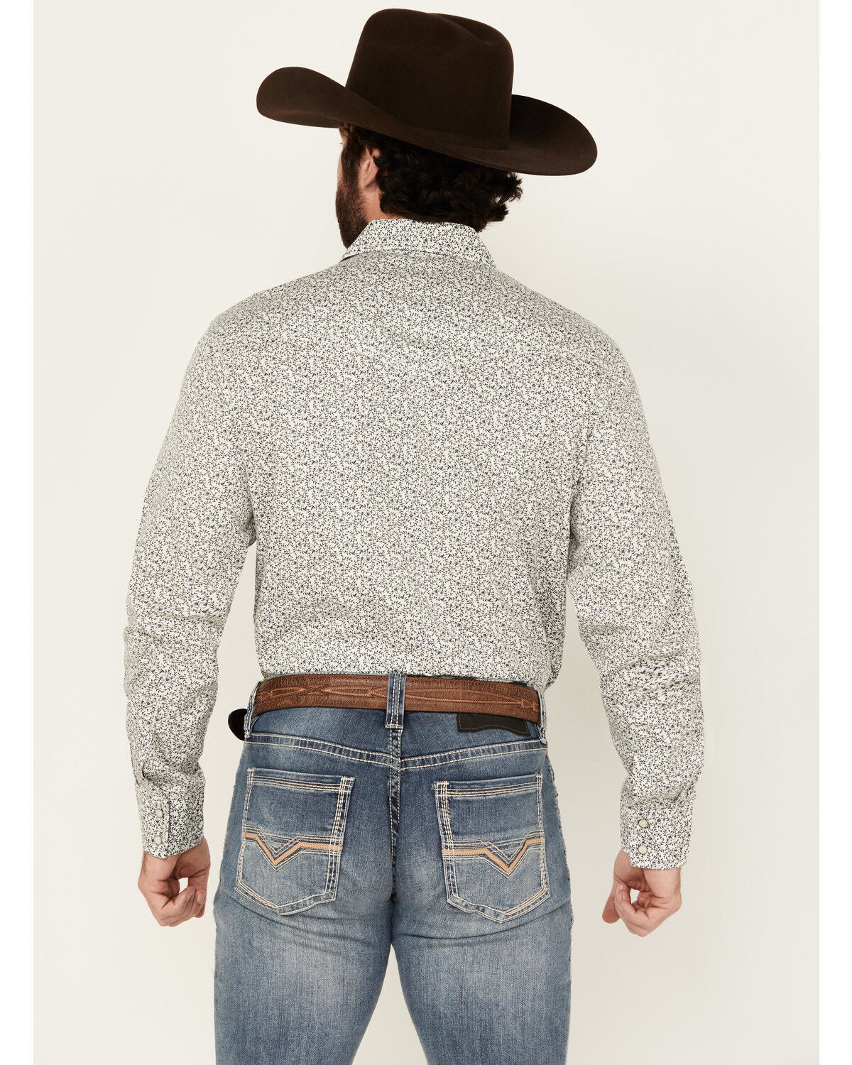 Image #4 - Wrangler Retro Men's Floral Print Long Sleeve Snap Western Shirt, White, hi-res