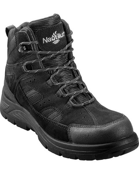 Nautilus Men's Metal-Free Waterproof Lace-Up Work Boots - Composite Toe , Black, hi-res
