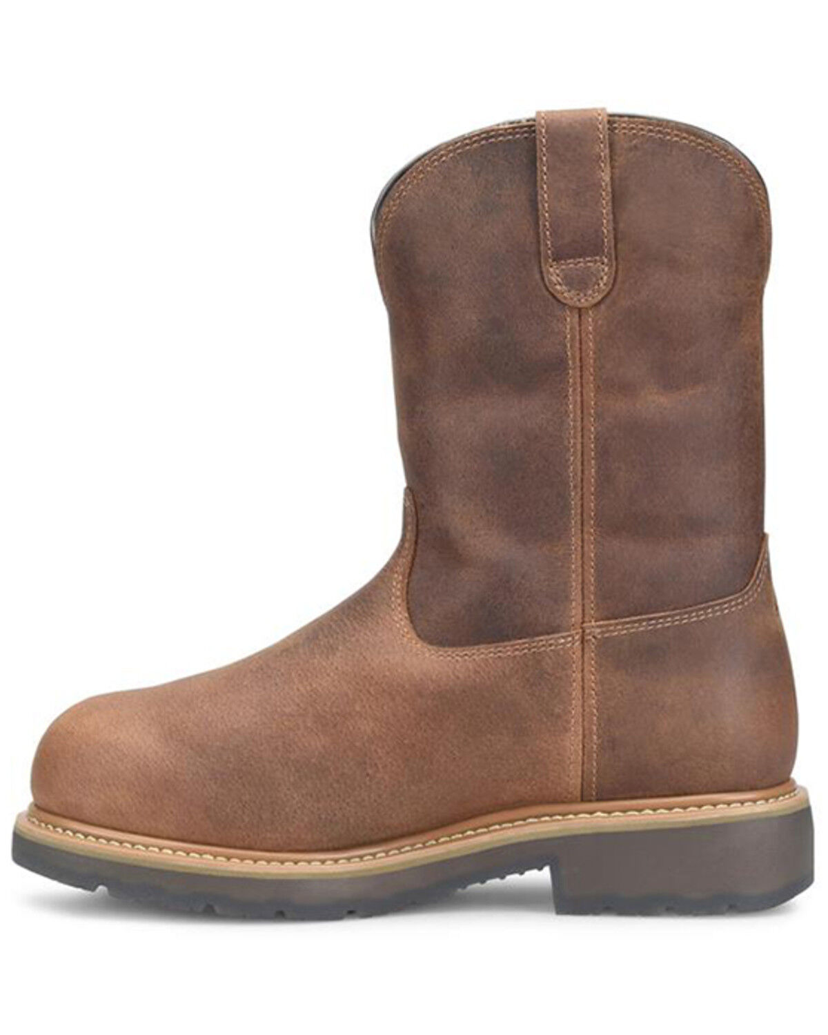 Image #3 - Double H Men's 10" Boss Waterproof Wellington Work Boots - Round Toe, Brown, hi-res
