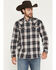 Image #1 - Moonshine Spirit&reg; Men's Dark Forest Plaid Print Long Sleeve Snap Flannel Shirt, Navy, hi-res