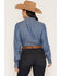 Image #4 - Cinch Women's Chambray Long Sleeve Button-Down Western Shirt, Indigo, hi-res