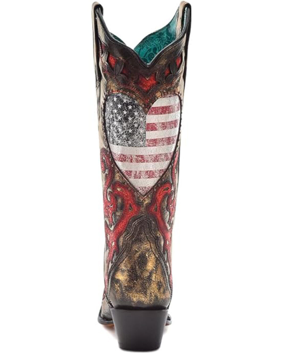 Image #4 - Corral Women's Stars And Stripes Embroidered Western Boots - Snip Toe, Black/red, hi-res
