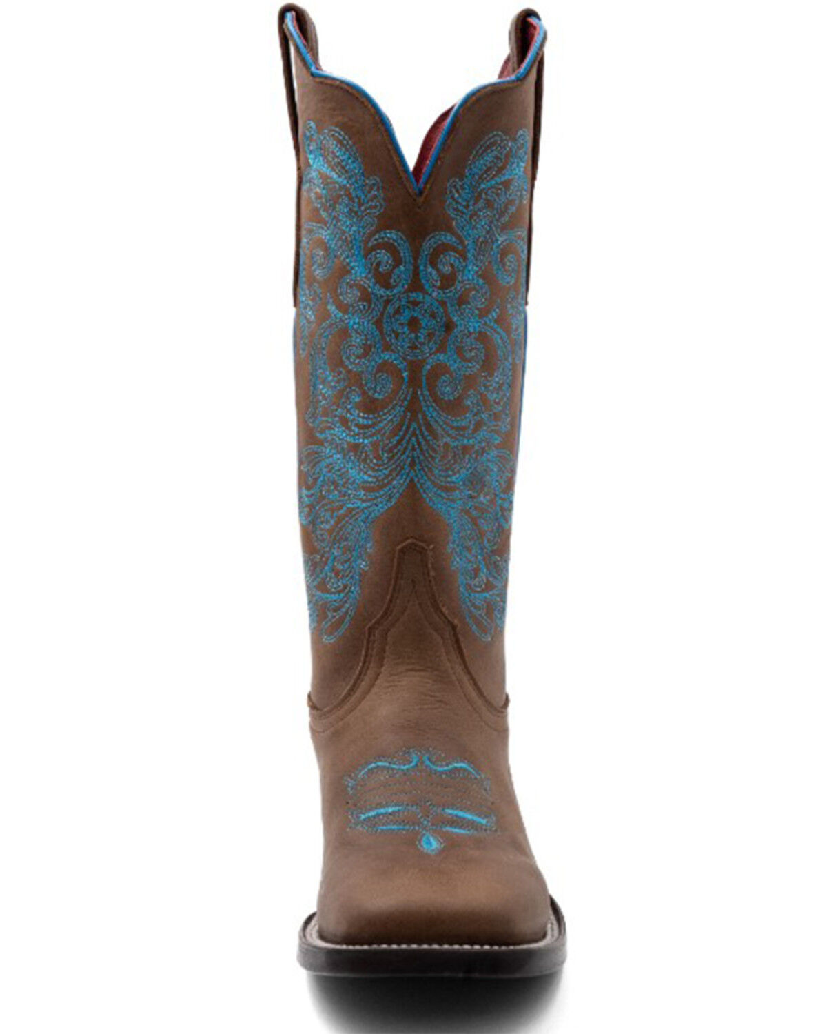 Image #4 - Ferrini Women's Ella Cross Western Boots - Broad Square Toe, Brown, hi-res
