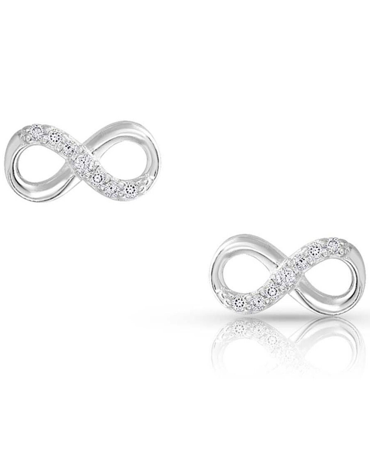 Image #1 - Montana Silversmiths Women's Silver Shine Infinity Earrings, Silver, hi-res