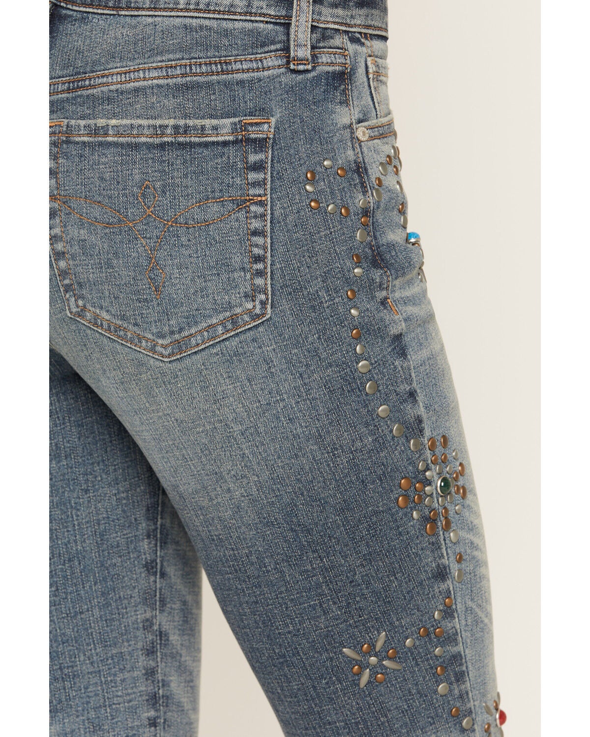 Image #4 - Shyanne Women's Spirit Studded Oversized Denim Jacket, Medium Wash, hi-res